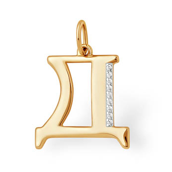 Золотая подвеска с фианитом