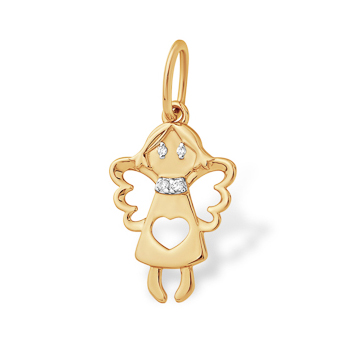 Золотая подвеска с фианитом