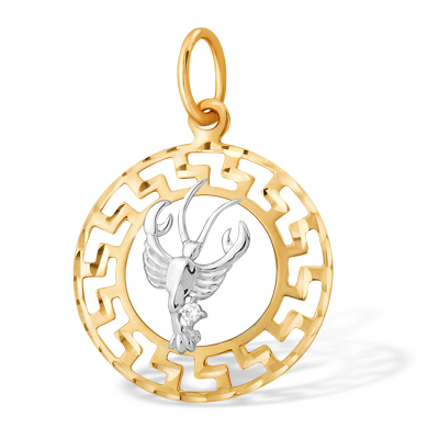 Золотая подвеска с фианитом