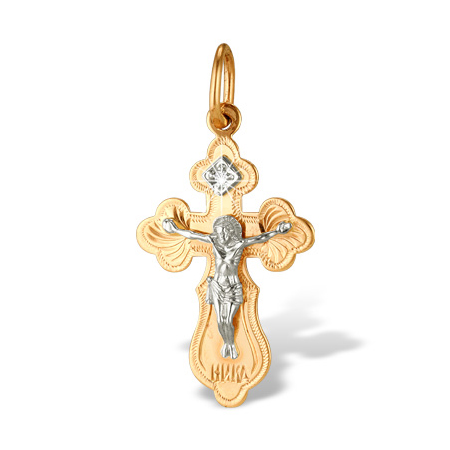 Крест из золота с фианитом