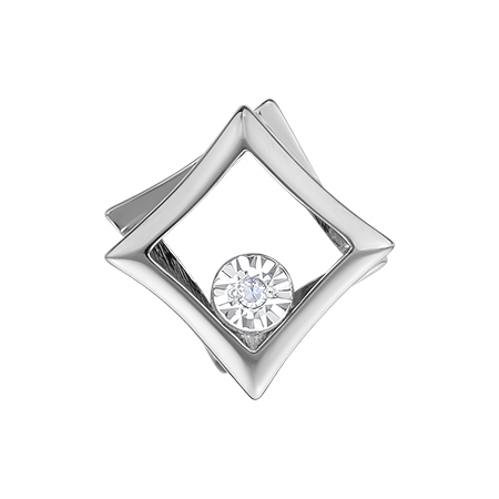 Подвеска из белого золота с бриллиантом