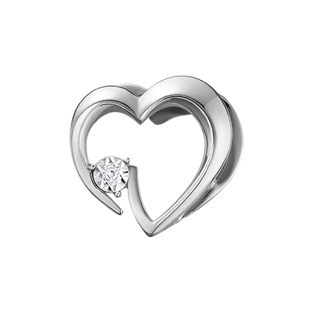 Подвеска из белого золота с бриллиантом