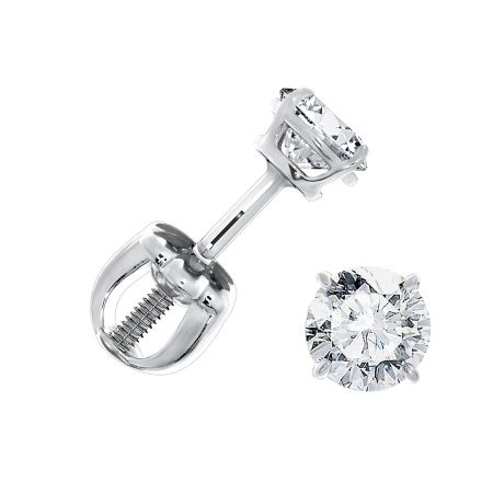 Серебряные cерьги пусеты (гвоздики) с фианитом
