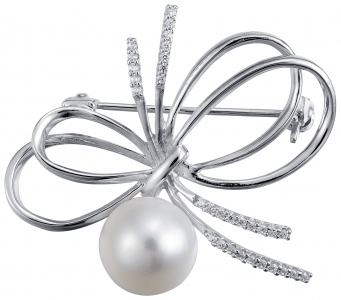 Брошь из серебра с жемчугом