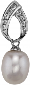 Серебряная подвеска с жемчугом