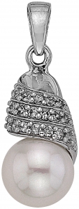 Серебряная подвеска с жемчугом