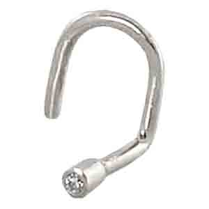 Серьга д/пирсинга из белого золота с бриллиантом