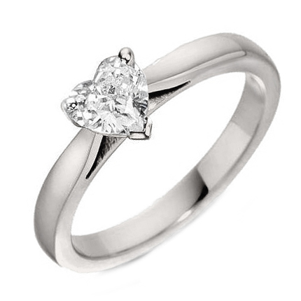 Кольцо из белого золота с фианитом