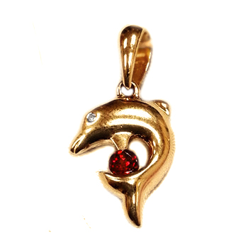 Золотая подвеска с гранатом