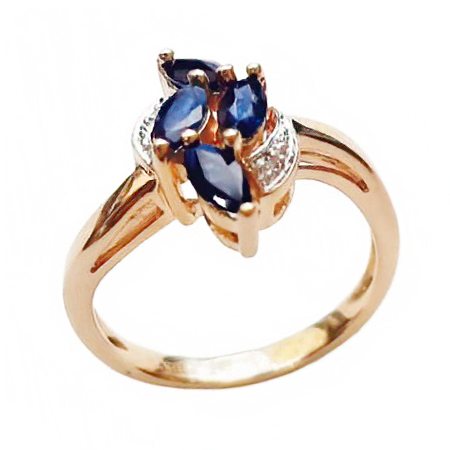 Золотое кольцо с сапфиром
