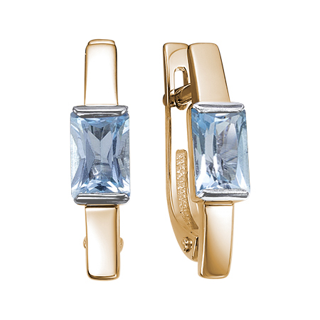 Золотые cерьги с топазом