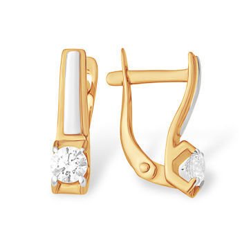 Золотые cерьги с фианитом