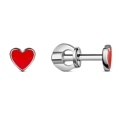 Серебряные cерьги пусеты (гвоздики) с эмалью