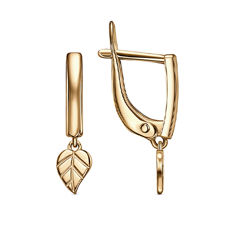 Серебряные cерьги висячие с позолотой