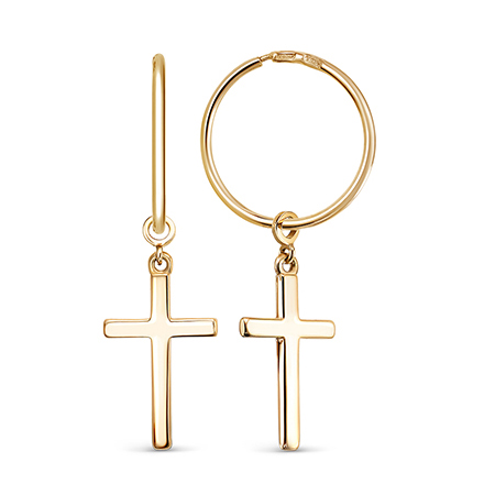 Серебряные cерьги конго с позолотой