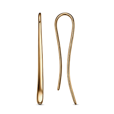 Серебряные cерьги классические с позолотой