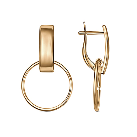 Серебряные cерьги висячие с позолотой