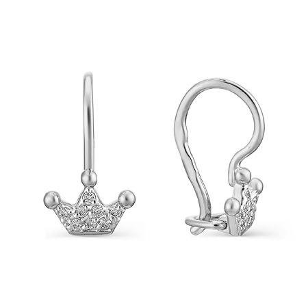 Серебряные cерьги классические с фианитом