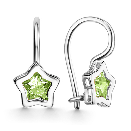 Серебряные cерьги классические с фианитом