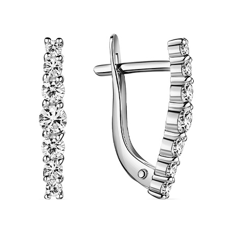 Серебряные cерьги с фианитом