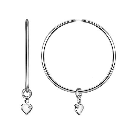 Серебряные cерьги конго с фианитом