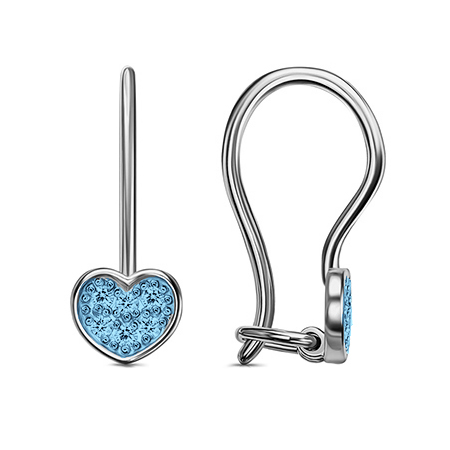 Серебряные cерьги классические с фианитом