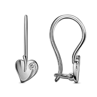 Серебряные cерьги классические с фианитом