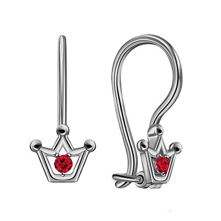 Серебряные cерьги классические с фианитом