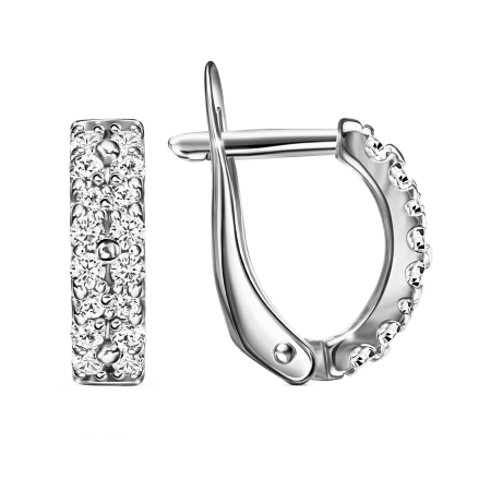 Серебряные cерьги с фианитом