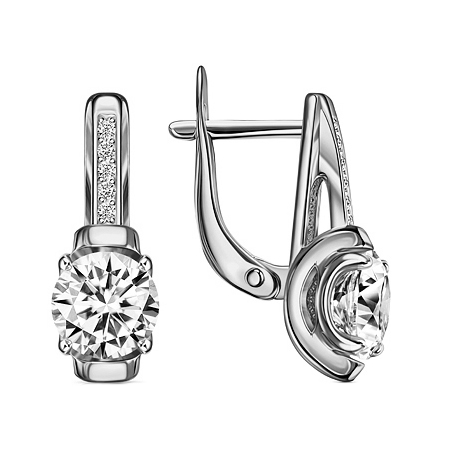 Серебряные cерьги с фианитом