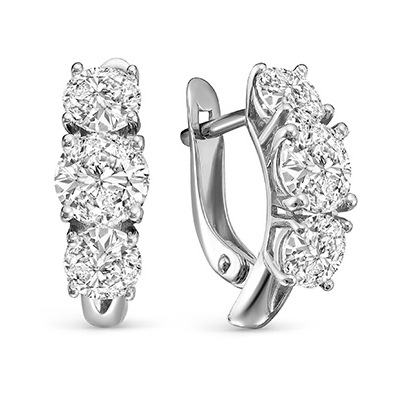 Серебряные cерьги с фианитом