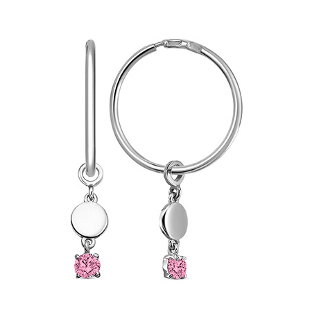 Серебряные cерьги конго с фианитом