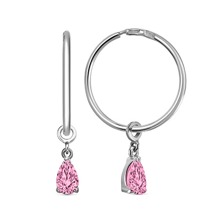 Серебряные cерьги конго с фианитом