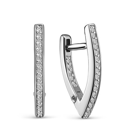 Серебряные cерьги с фианитом