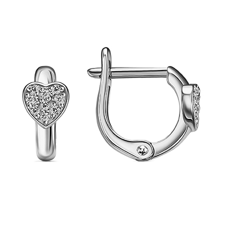 Серебряные cерьги классические с фианитом