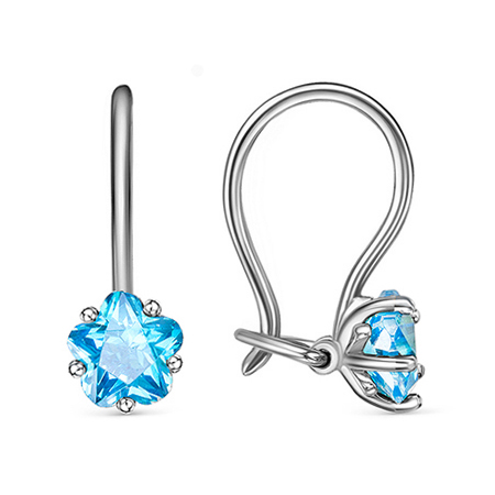 Серебряные cерьги с фианитом