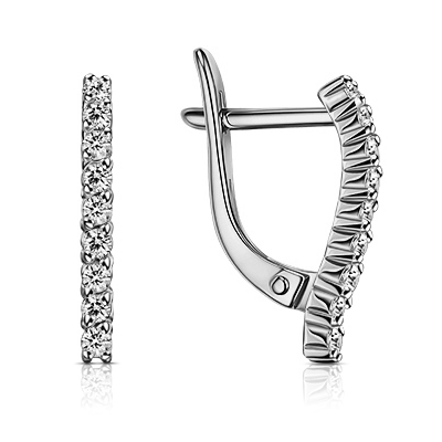 Серебряные cерьги с фианитом