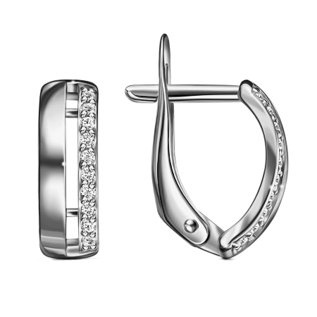 Серебряные cерьги с фианитом