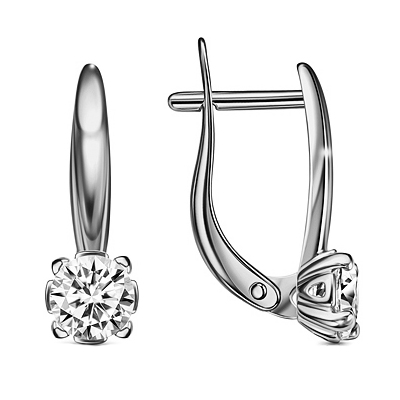 Серебряные cерьги с фианитом