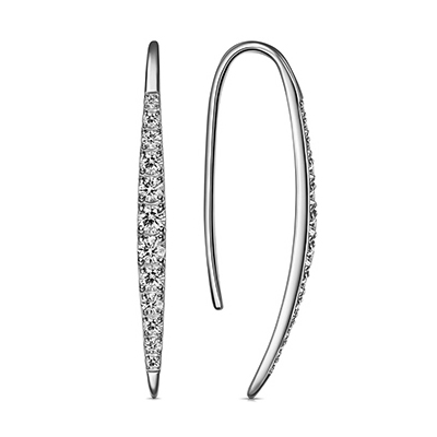 Серебряные cерьги с фианитом