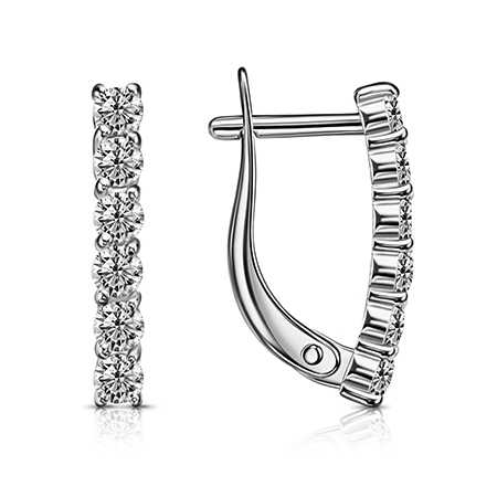 Серебряные cерьги с фианитом