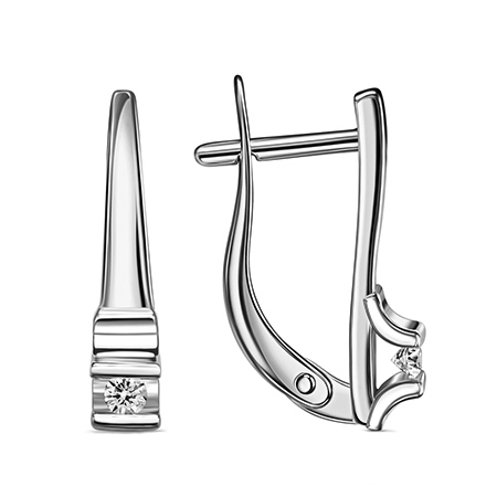 Серебряные cерьги с фианитом