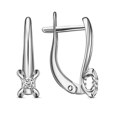 Серебряные cерьги с фианитом