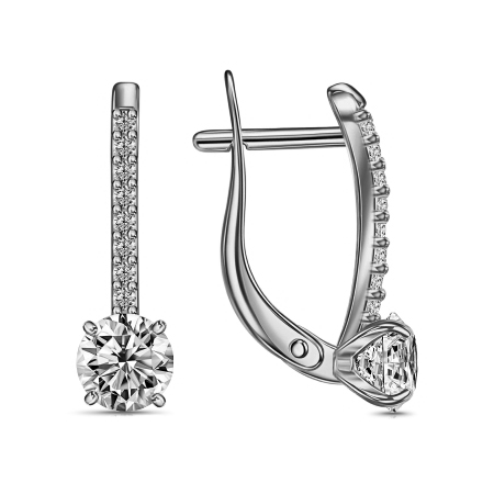 Серебряные cерьги с фианитом