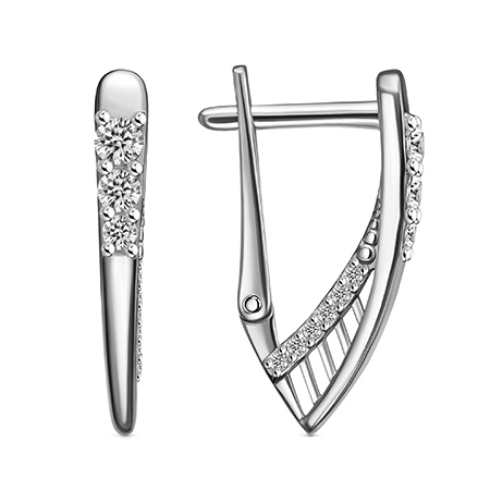 Серебряные cерьги с фианитом