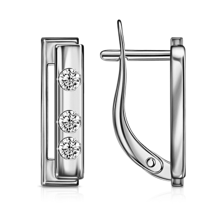 Серебряные cерьги с фианитом