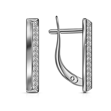 Серебряные cерьги с фианитом