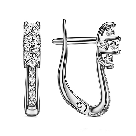 Серебряные cерьги с фианитом