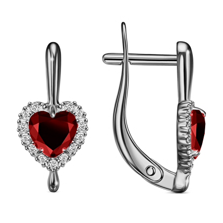 Серебряные cерьги классические со стеклом