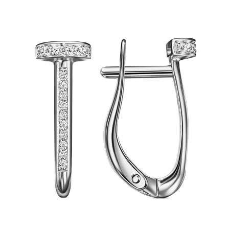Серебряные cерьги классические с фианитом